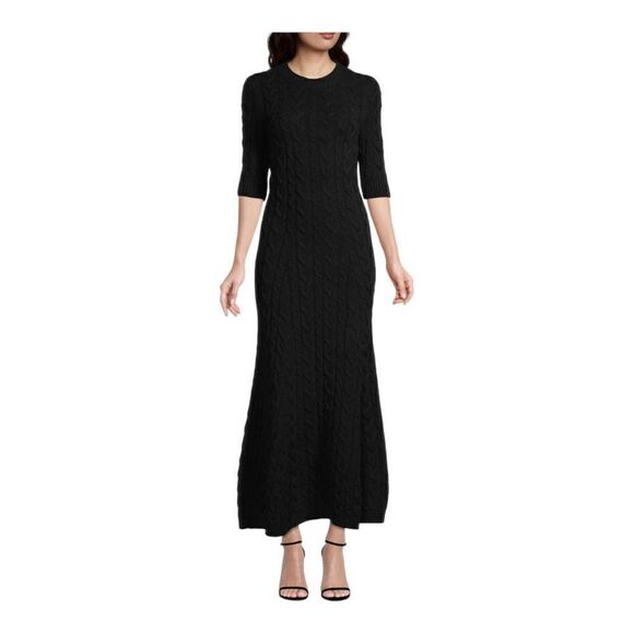 BROCK Collection Abito in Maglia Black Knit Dress Size Large NWT - Picture 1 of 7